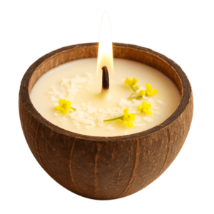 cera colza coco velas en vaso